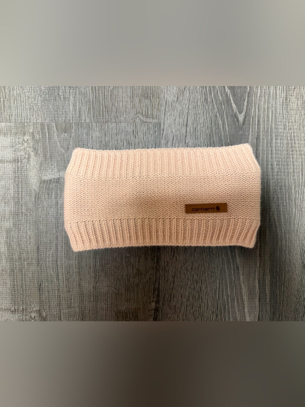 Carhartt Blush Pink and Gray Fleece-Lined Knit Headband